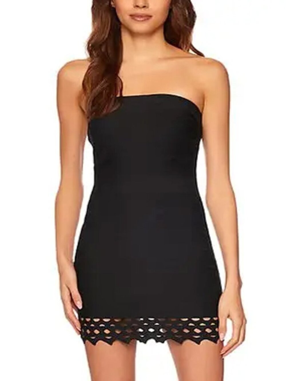 Susana Monaco Black Strapless Eyelet Bandage Dress NWT Size XL